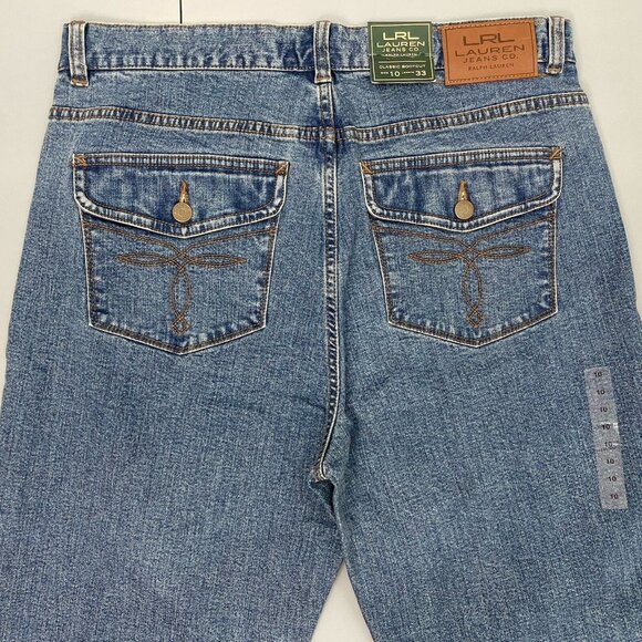 Lauren Ralph Lauren Jeans Co Classic Bootcut Pocket Flap Western Blue Womens 10 - Picture 4 of 14